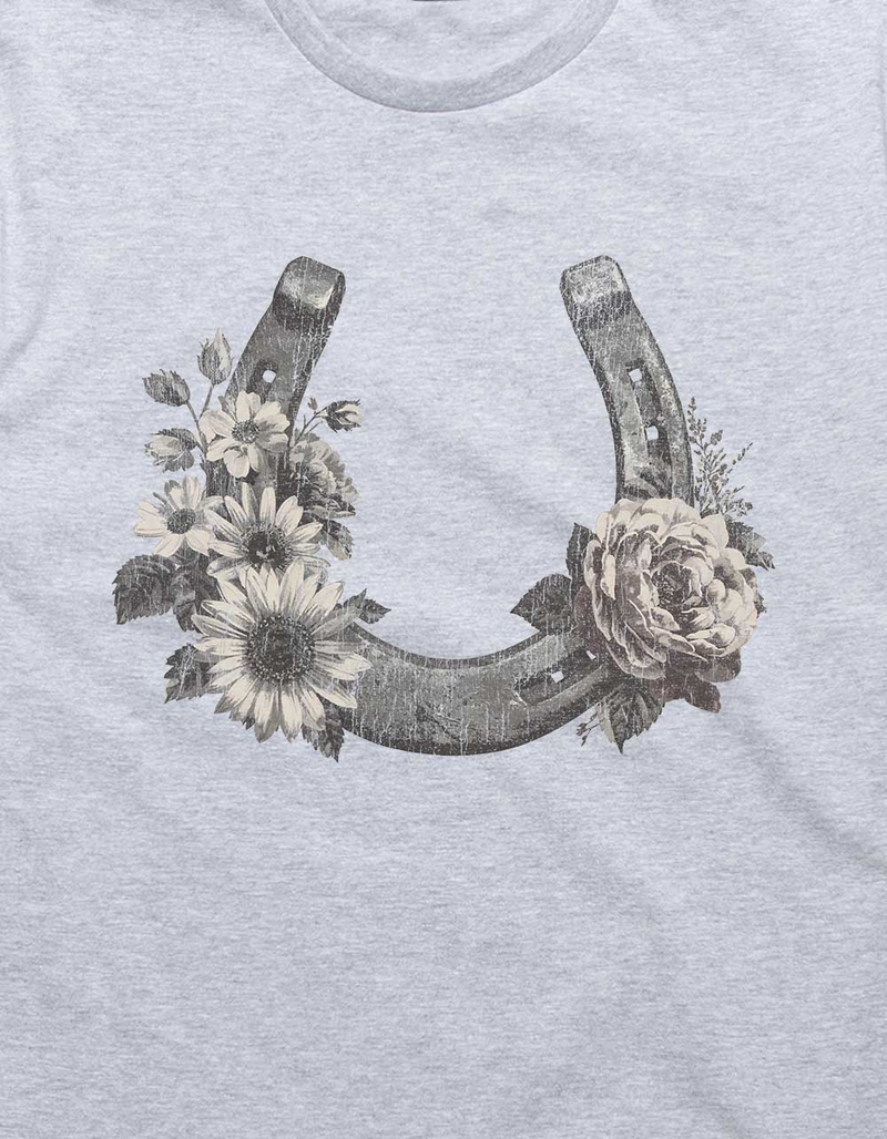 FLORAL Horseshoe Flowers Unisex Tee image number 1