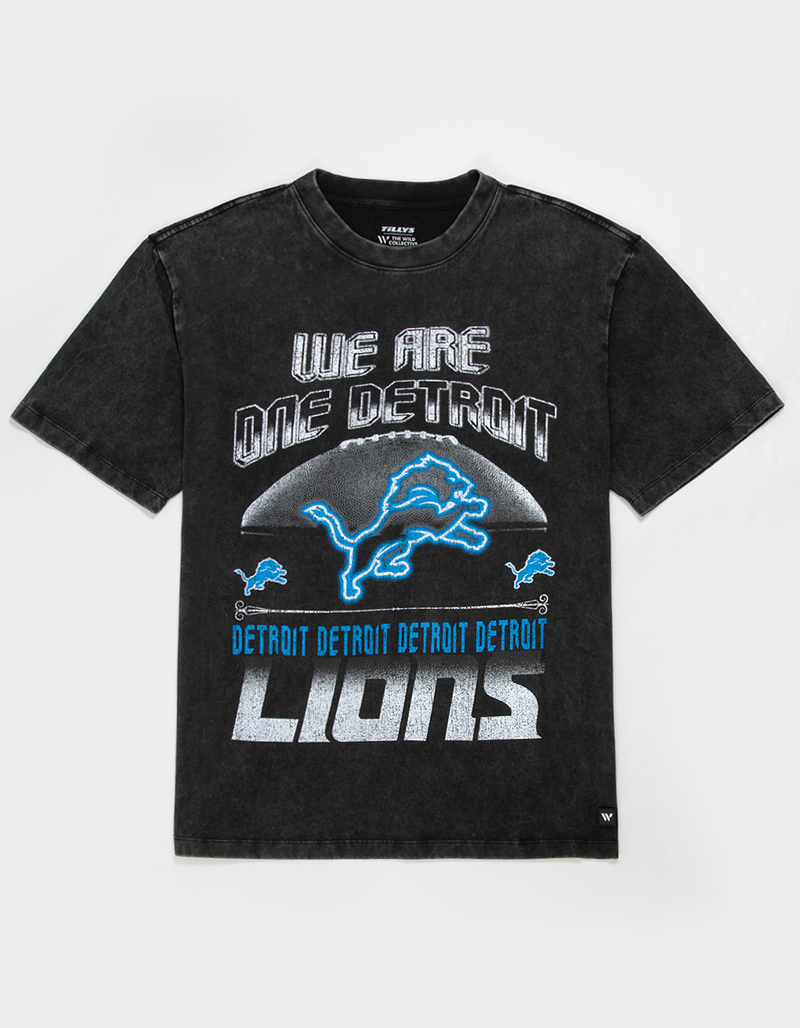 THE WILD COLLECTIVE Detroit Lions Mens Washed Boxy Tee image number 0