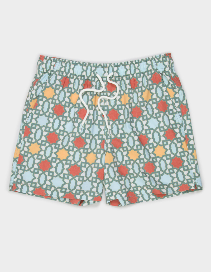 RSQ Mens Tile 5" Swim Shorts image number 0