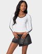 EDIKTED Contrast V-Neck Long Sleeve Tee image number 1