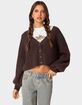 EDIKTED Sabrina Chunky Knit Cropped Cardigan image number 1