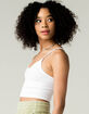 FULL TILT Seamless V Neck White Cami Bralette image number 2