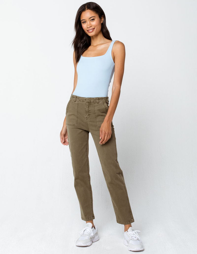 SKY AND SPARROW Sleeveless Square Neck Womens Light Blue Bodysuit image number 3