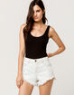 SKY AND SPARROW Frayed Cut Off Womens Denim Shorts image number 1