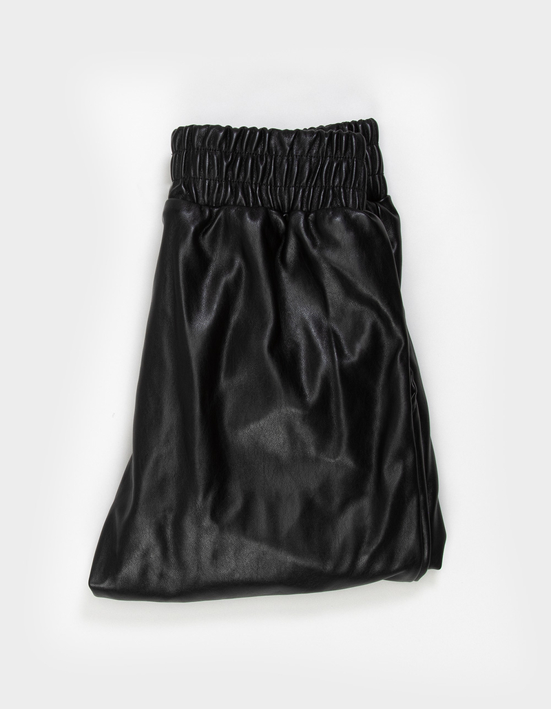 EYESHADOW Faux Leather Girls Elastic Waist Cargo Pants image number 1
