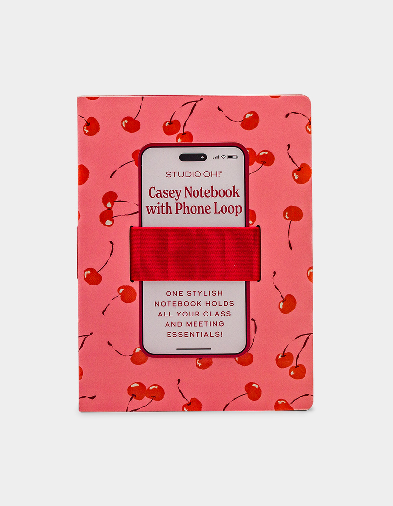 STUDIO OH! Fresh-Picked Cherries Casey Notebook With Phone Loop image number 0