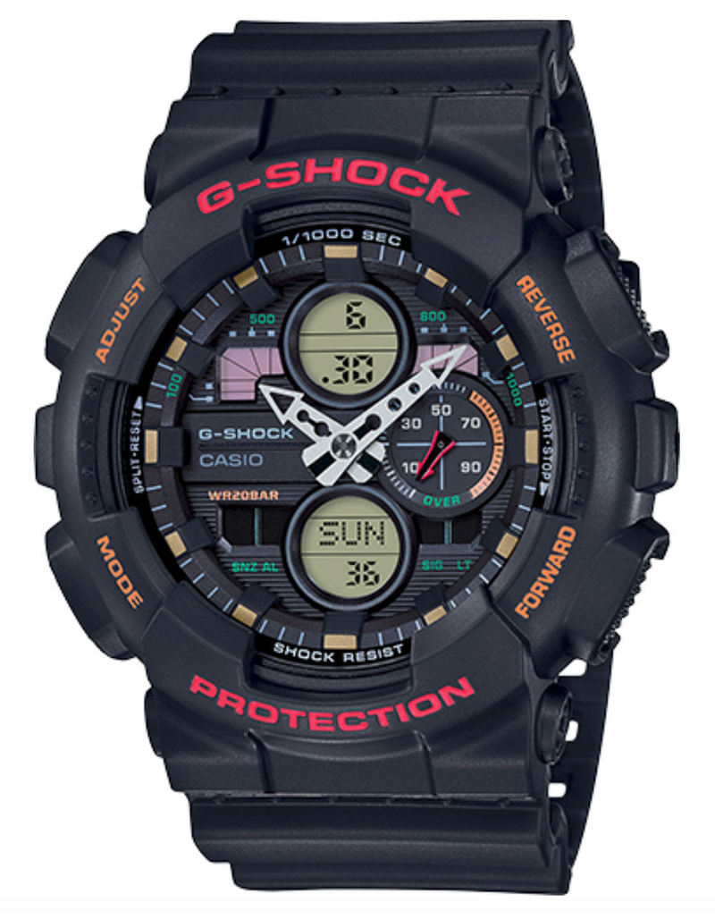 G-SHOCK GA140-1A4 Black & Red Watch image number 0