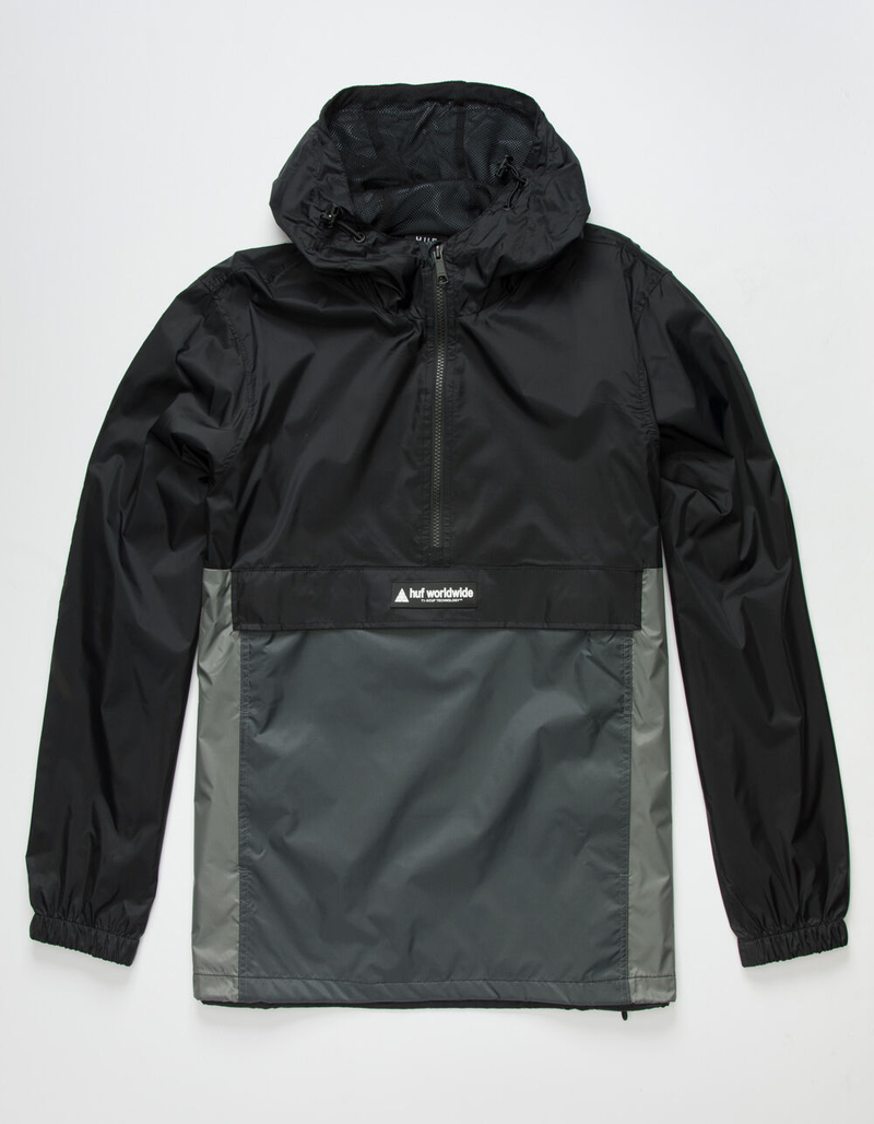 HUF Wave Mens Black Anorak Jacket image number 0