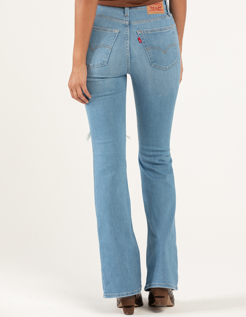 LEVI'S High Rise Flare Womens Jeans - Light Indigo Destruction image number 3