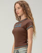 FULL TILT Rhinestone Drama Womens Baby Tee image number 3