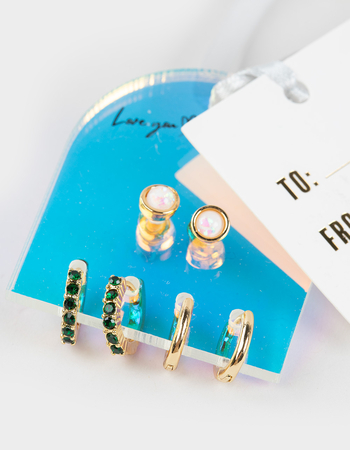 FULL TILT 3 Pack 14K Gold Dipped Hoop Earring Set Alternative Image