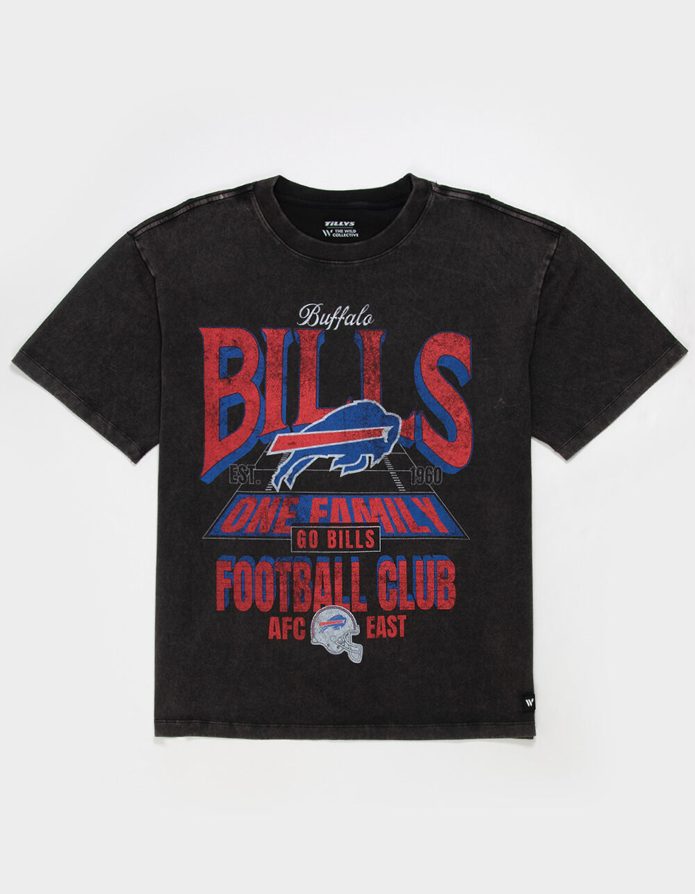 Buffalo Bills Tシャツ X-LARGE THE WILD COLLECTIVE Buffalo Bills Mens Washed Boxy Tee - WASHED