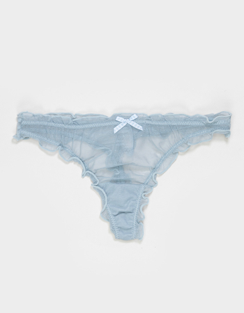 FULL TILT Mesh Dot Gingham Bow Thong Primary Image