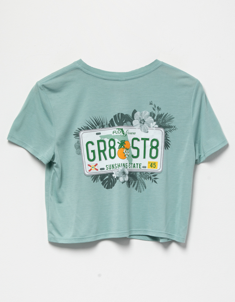 FLO GROWN GR8 ST8 Womens Crop Tee image number 3