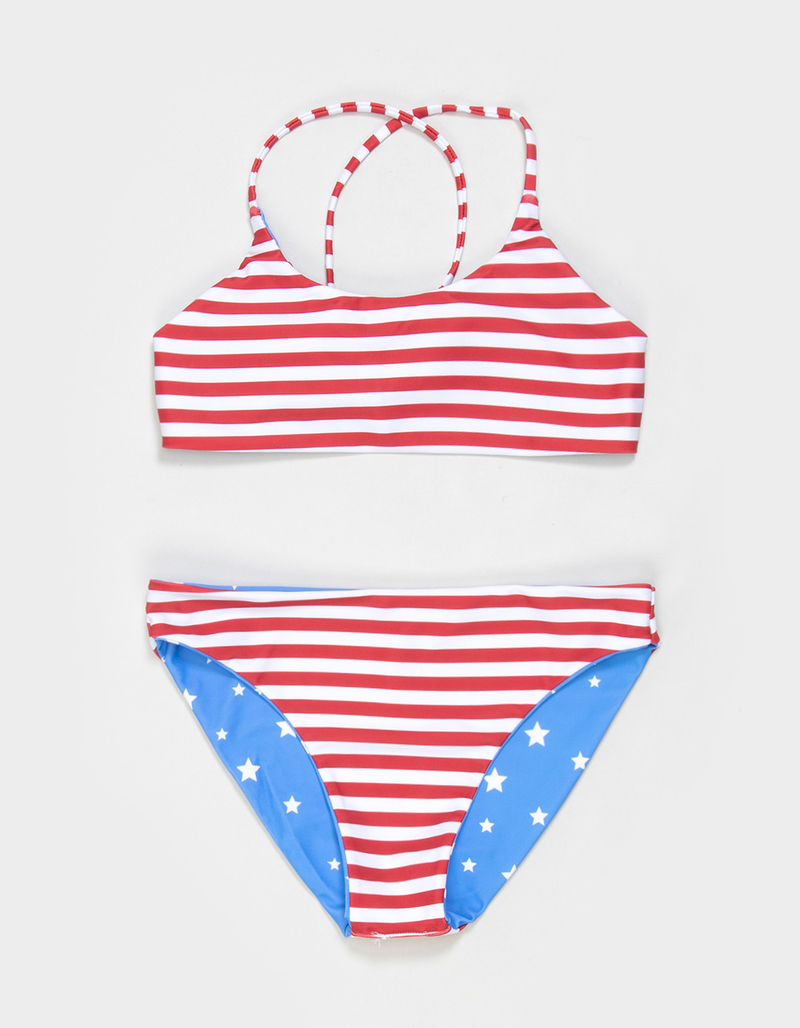 FEATHER 4 ARROW Waverly Girls Reversible Bralette Bikini Set image number 1