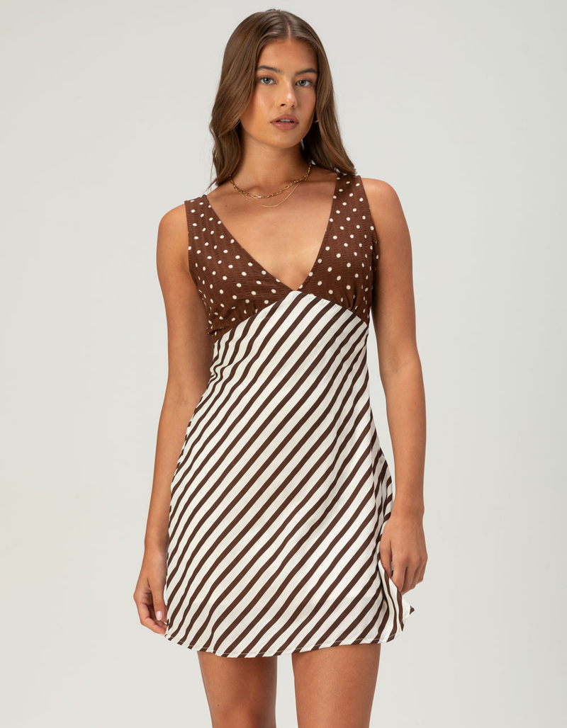 RSQ Womens Polka Dot & Stripe Dress image number 0