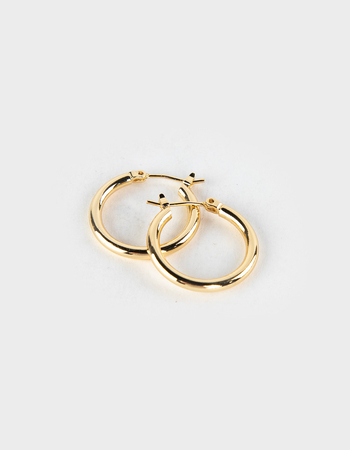 DO EVERYTHING IN LOVE 14K Gold Dipped Pin Catch Hoop Earrings Primary Image