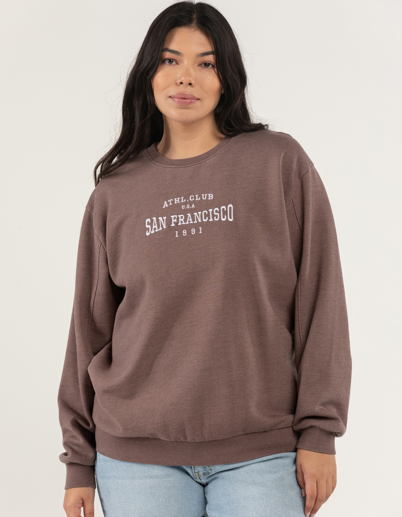 FULL TILT San Francisco Embroidered Womens Crewneck Sweatshirt image number 0