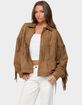 EDIKTED Evonka Fringe Faux Suede Jacket image number 2