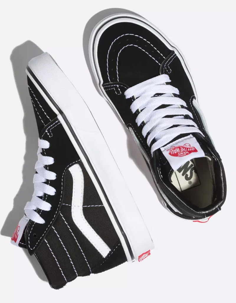 VANS Sk8-Hi Black & White Kids Shoes image number 2