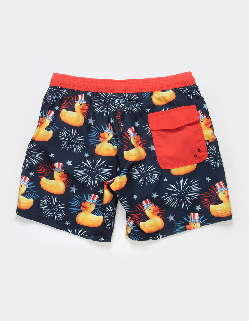 NEFF Freedom Ducky Hot Tub Mens 17" Volley Shorts image number 1
