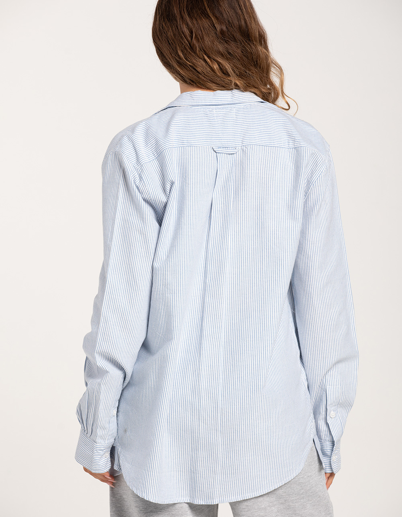 RSQ Womens Stripe Oxford Button Up Top image number 2