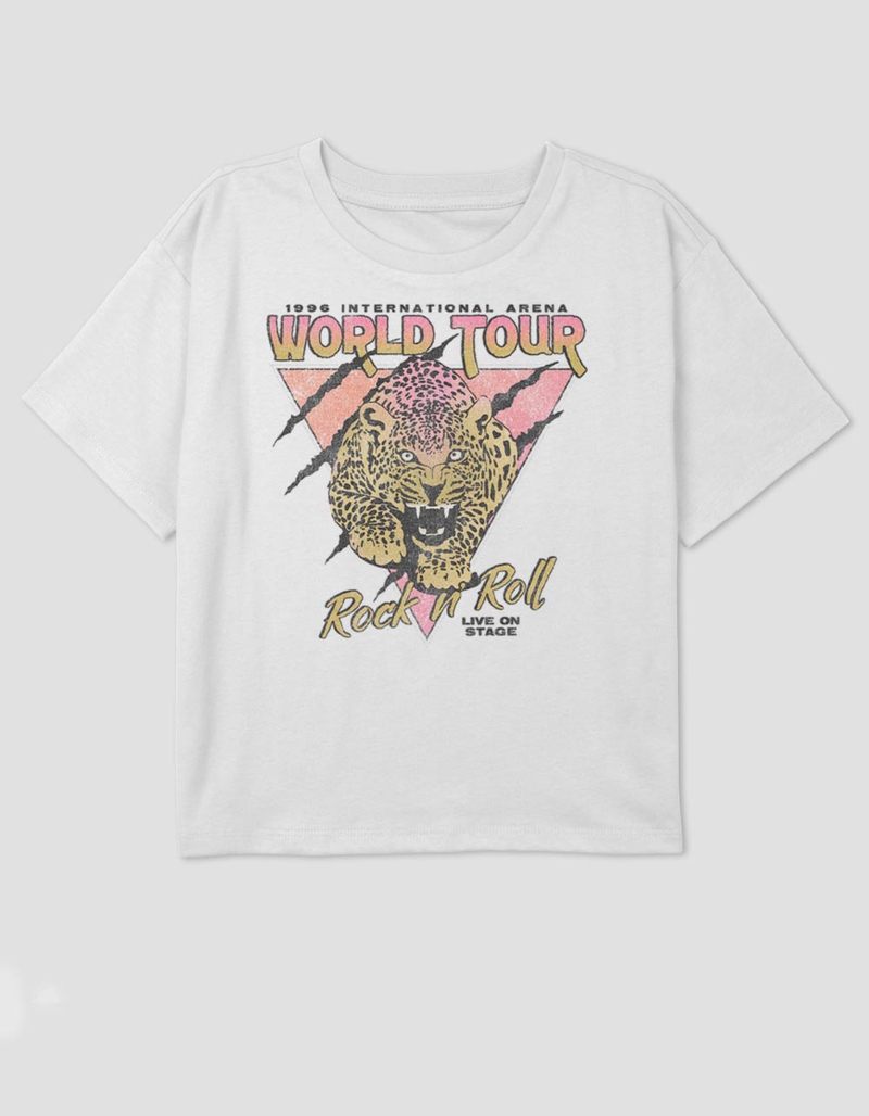 MUSIC Rock N' Roll World Tour Girls Crop Tee image number 0