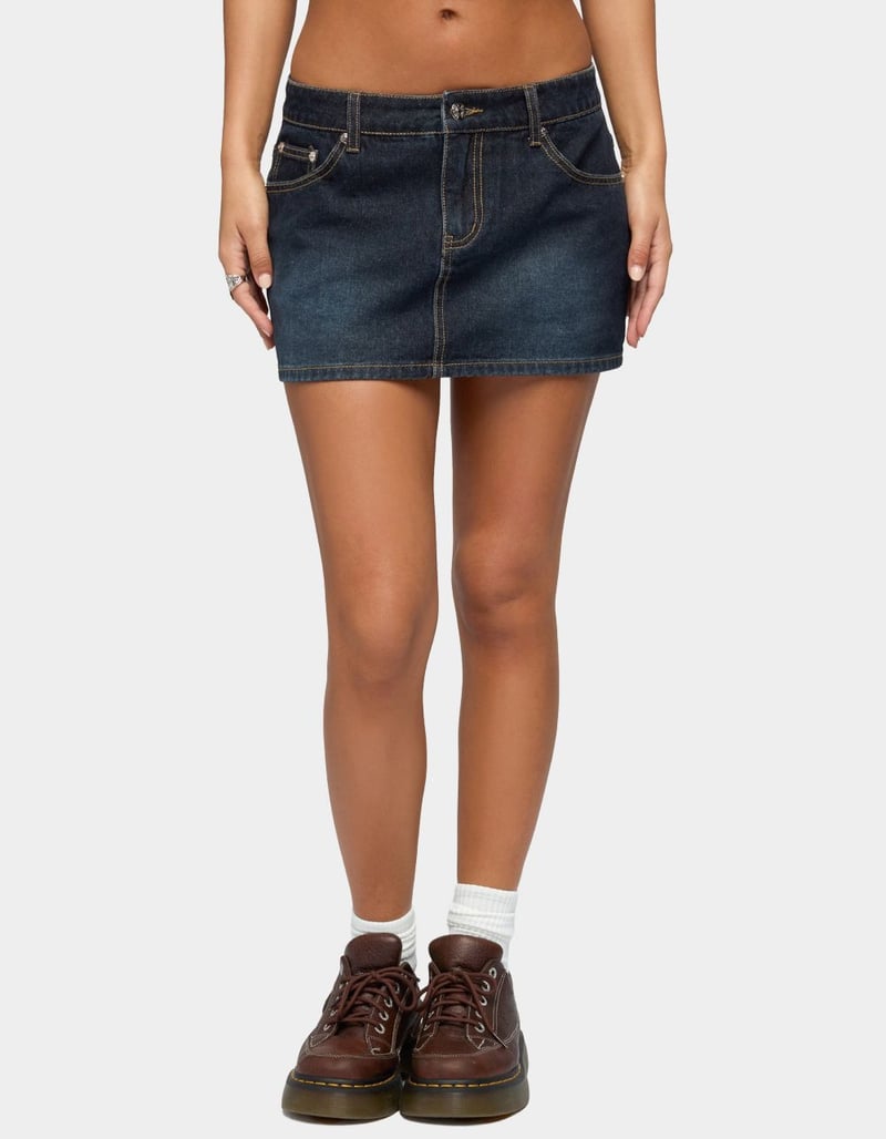 EDIKTED Chiara Denim Micro Skirt image number 1