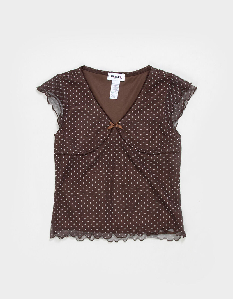 RSQ Girls Polka Dot Mesh Top image number 1