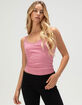 HEART & HIPS Lace Trim Womens V-Neck Cami image number 1