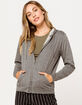FULL TILT Zip Up Charcoal Womens Hoodie image number 1