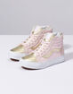 VANS Metallic Toe Sk8-Hi Zip Heavenly Pink & Gold Girls Shoes image number 2