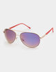 Metal Frame Pink Aviator Sunglasses image number 1