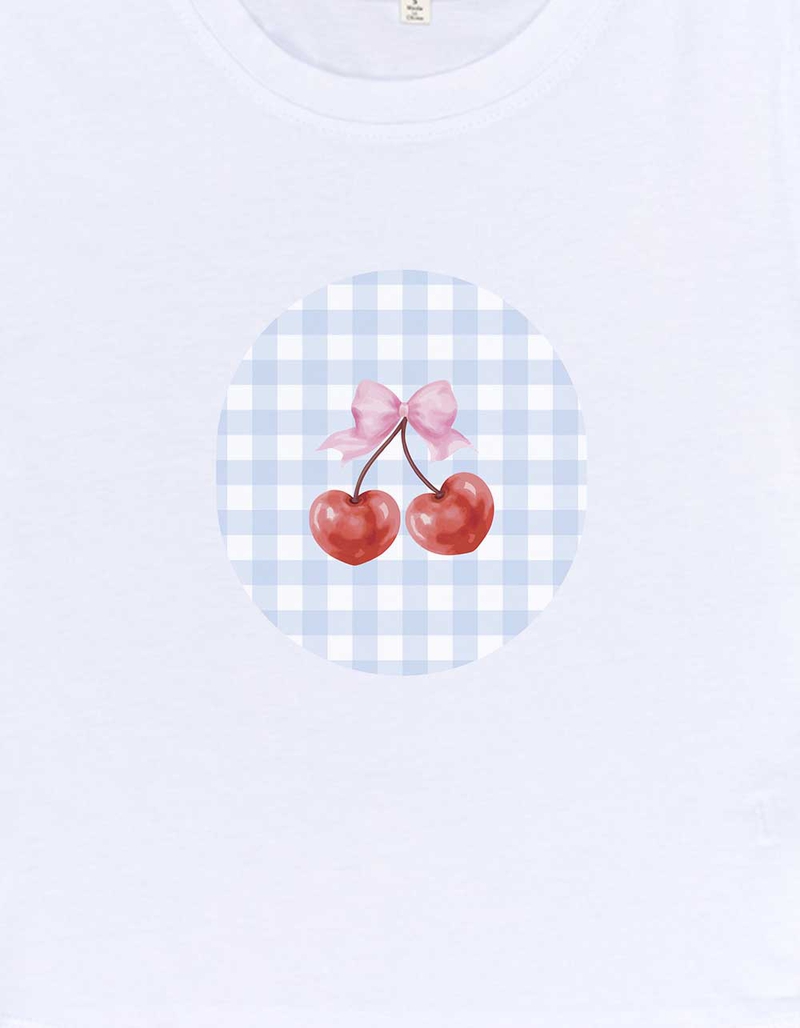 CHERRIES Picnic Gingham Womens Baby Tee image number 1