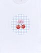 CHERRIES Picnic Gingham Womens Baby Tee image number 2