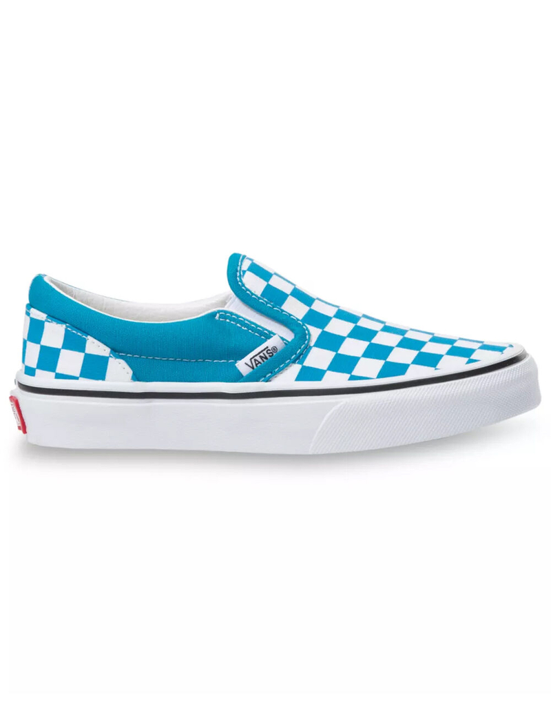 VANS Classic Checkerboard Slip-On Blue & White Kids Shoes image number 0