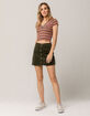 SKY AND SPARROW Corduroy Exposed Button Mini Skirt image number 1