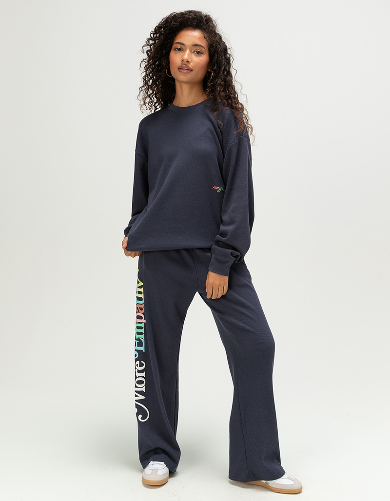 THE MAYFAIR GROUP World Needs More Empathy Womens Waffle Crewneck Sweatshirt image number 5