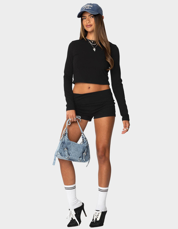 EDIKTED Meg Fold Over Shorts Alternative Image