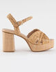 SODA Braided Raffia Platform Womens Heeled Sandals image number 2