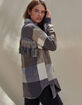 WEST OF MELROSE Womens Plaid Fringe Jacket image number 3
