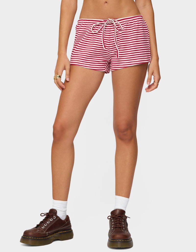 EDIKTED Jainee Striped Drawstring Shorts image number 0