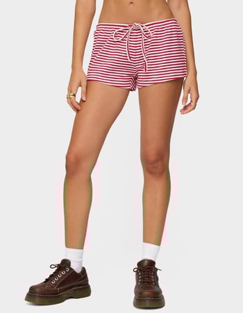 EDIKTED Jainee Striped Drawstring Shorts Primary Image