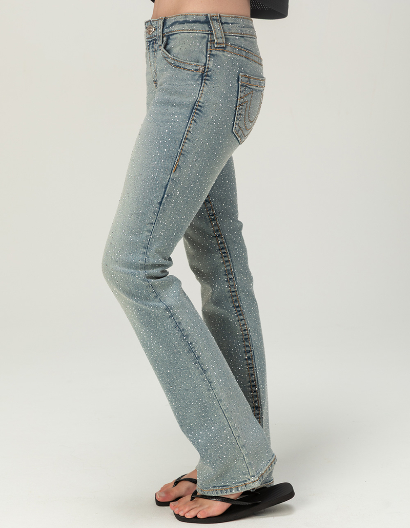 TRUE RELIGION Becca Mid Rise Big T Crystal Womens Bootcut Jeans image number 3