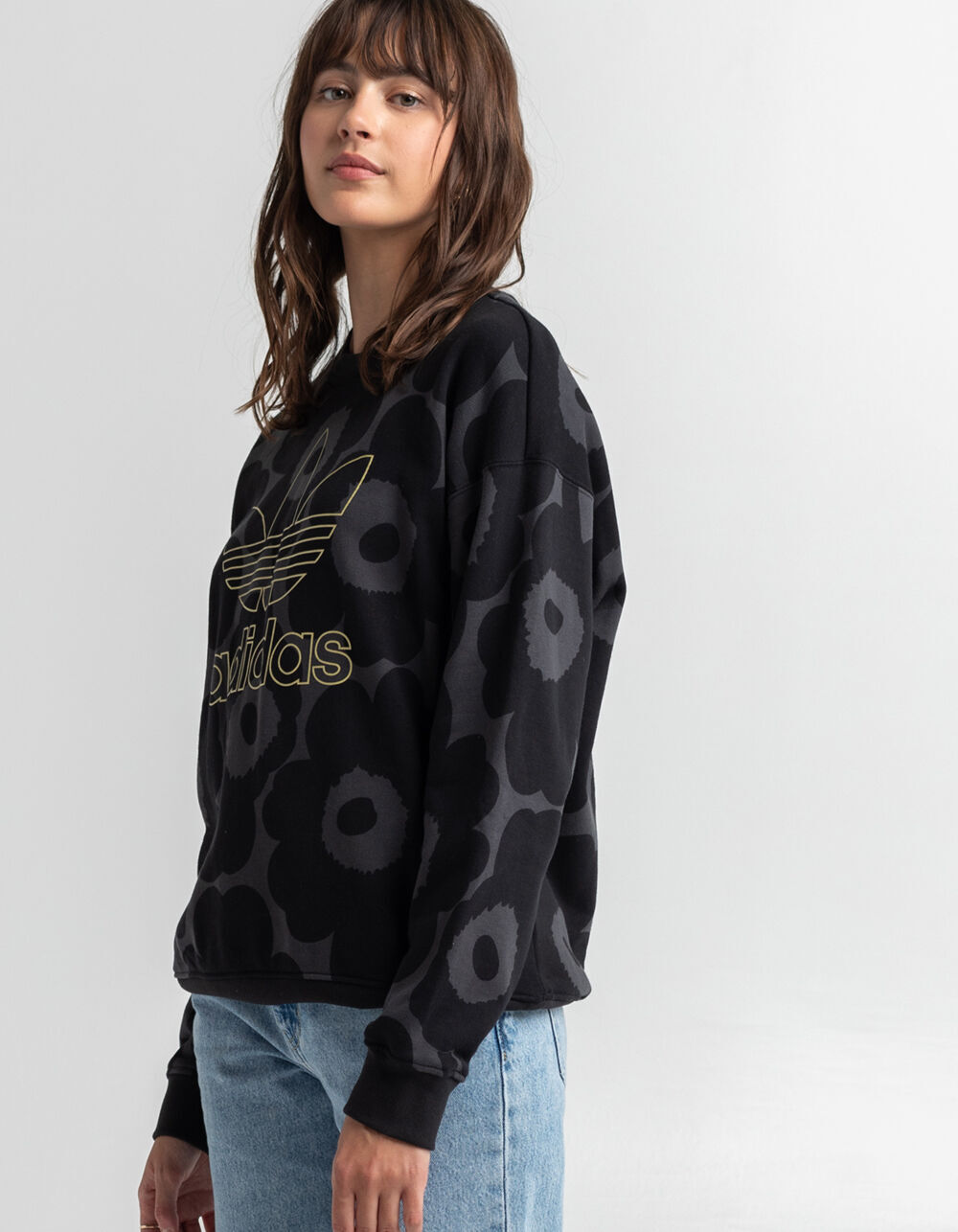 ADIDAS x Marimekko Womens Crewneck Sweatshirt - BLACK COMBO | Tillys