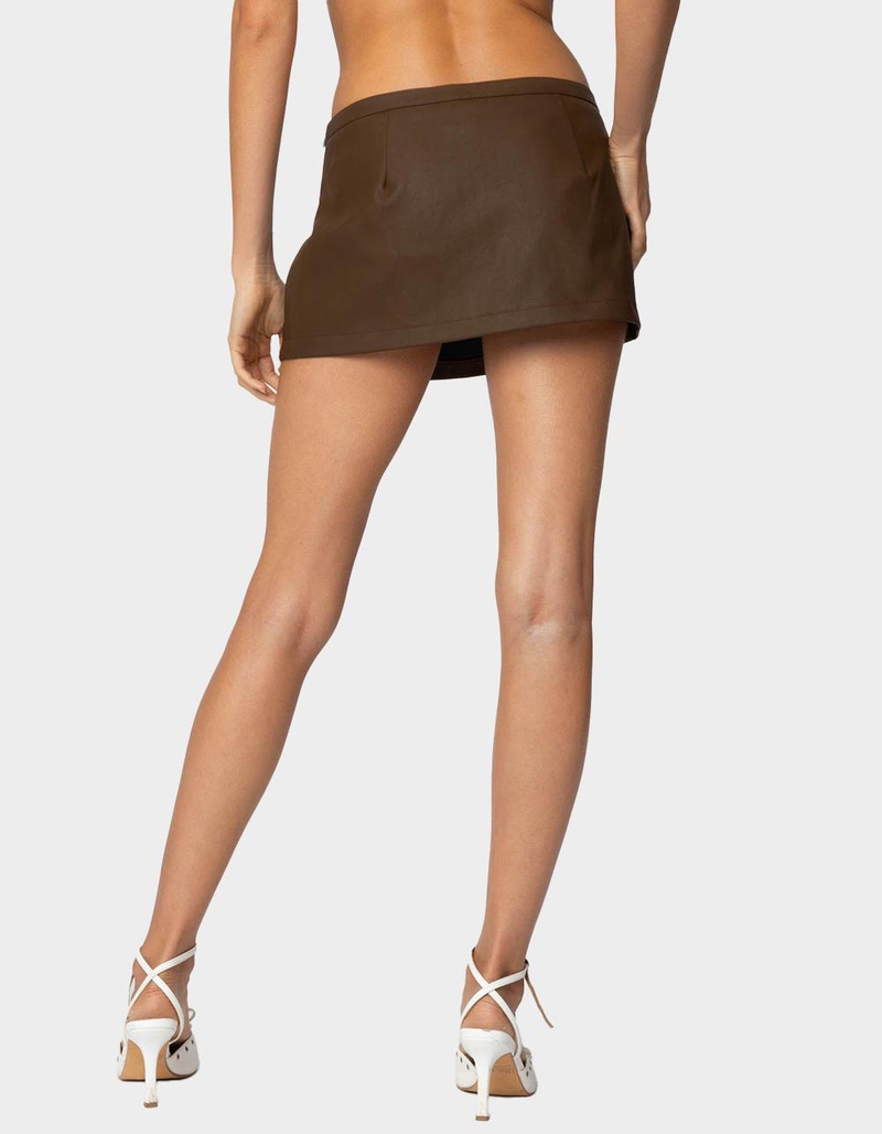 EDIKTED Triple Belt Faux Leather Mini Skort image number 4