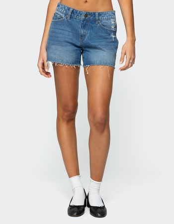 EDIKTED Scottie Low Rise Denim Shorts Primary Image
