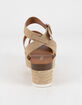 SODA Banded Womens Tan Flatform Sandals image number 4