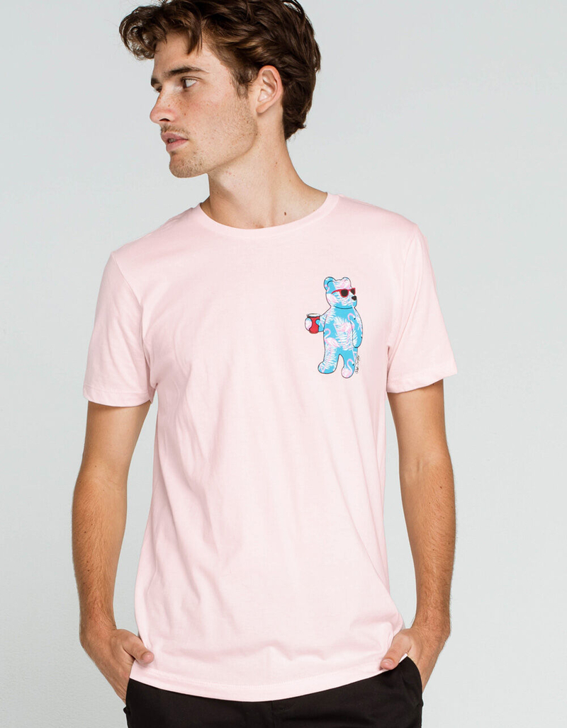 RIOT SOCIETY Flamingo Bear Mens T-Shirt image number 1