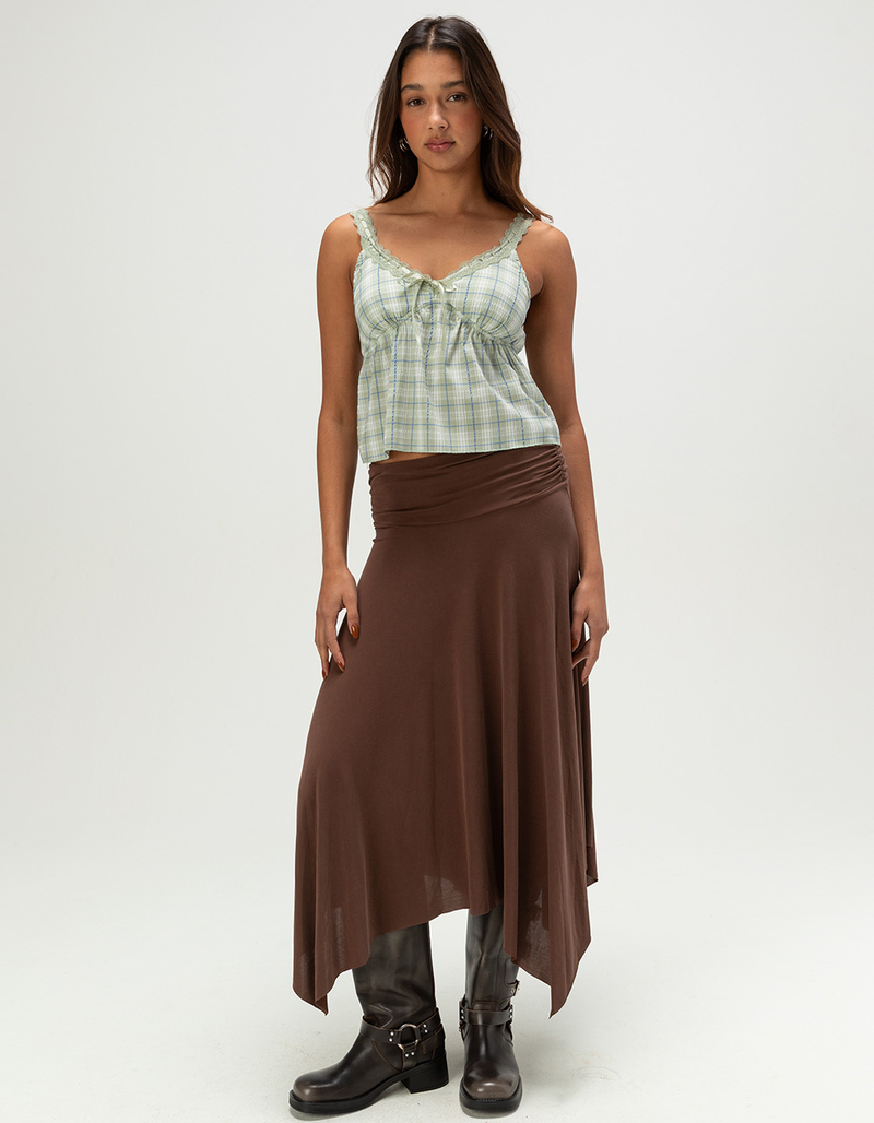 MADDEN GIRL Womens Plaid Babydoll Top image number 4